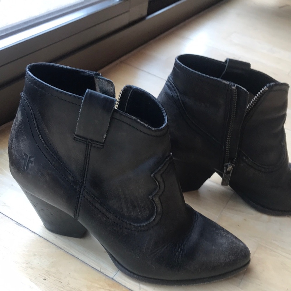 Frye cowboy style leather ankle booties